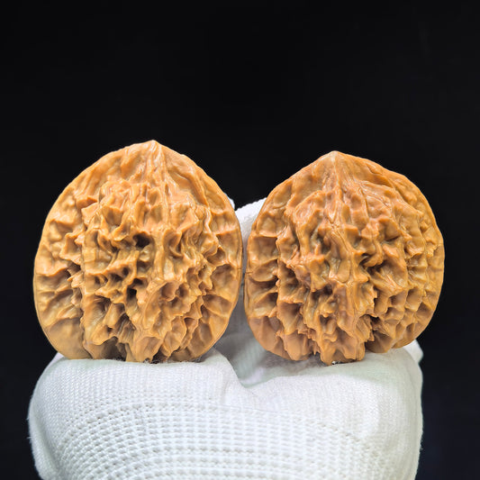 "Imperial Crown" Diwang DW-1602 Wenwan Walnuts Pair | 46.0mm x 43.0mm | DW-1602