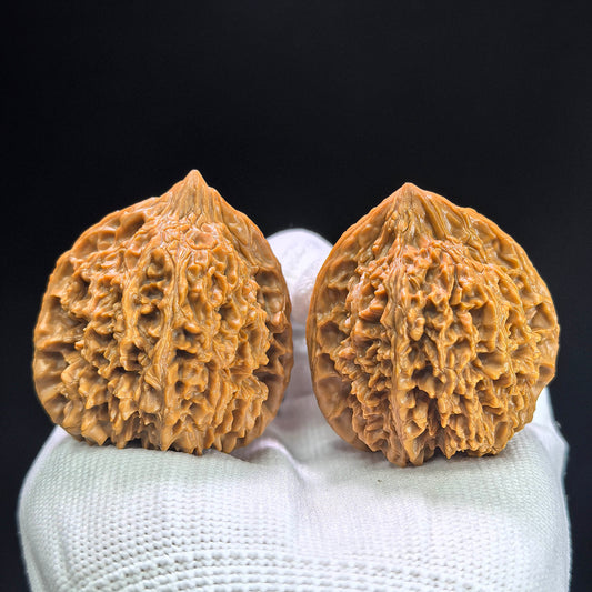 "Concave Base Peach Heart Starry Sky" Taoxin Aodi Mantianxing MTX-1406 Low-Profile Wenwan Walnuts Pair | 41.0mm x 41.0mm | MTX-1406