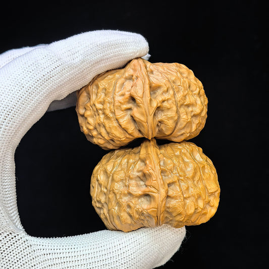 "Flat Pumpkin Dun" Bingxing Nanguadun BJNGD-SY1F4 Low-Profile Wenwan Walnuts Pair | 48.0mm x 44.0mm | BJNGD-SY1F4