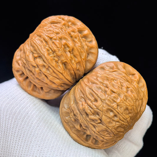 "Iron Hammer Sister" Tiechui Maimai TCMM-SY1C4 Low-Profile Wenwan Walnuts Pair | 41.0mm x 40.0mm | TCMM-SY1C4