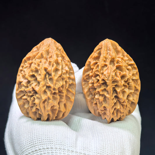 "Fortune Mouse" Zhaocai Shu ZCS-1601 Wenwan Walnuts Pair | 37.0mm x 39.0mm | ZCS-1601