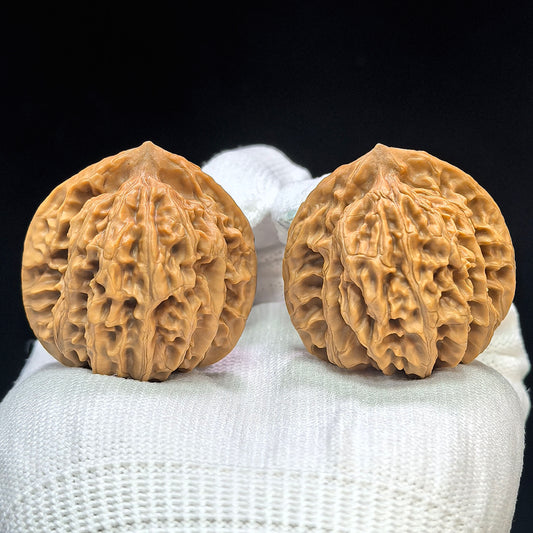 "Triangular Peach Heart Xiayunling" Sanjiao Taoxin Xiayunling XYL-1506C Low-Profile Wenwan Walnuts Pair | 37.0mm x 34.0mm | XYL-1506C