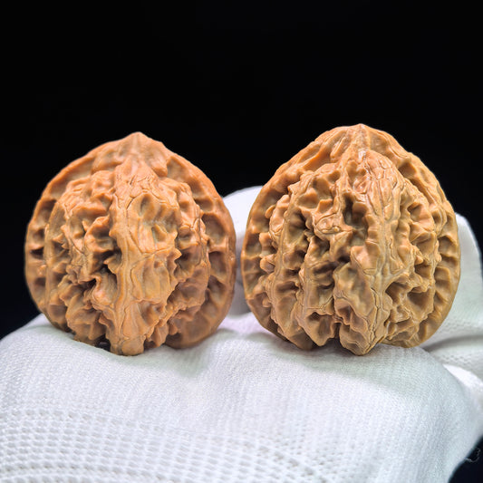 The "Wild Apple Orchard" (Ye Sheng Ping Guo Yuan) Premium Symmetrical Pair | 40.0mm x 41.0mm | Classic Deep-Belly Format | PGY-1405