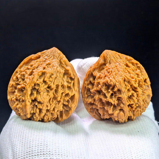 "Peach-Heart Concave Base Starry Sky" Taoxin Aodi Mantianxing Low-Profile Wenwan Walnuts Pair | 38.0mm x 37.0mm | MTX-1404