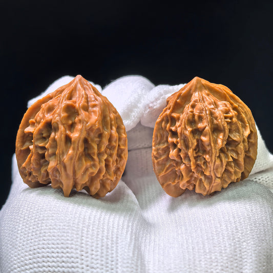 "Mini Wild Specimen" Xiao Yasheng (Shounian) YS-1105 Pocket-Sized Wenwan Walnuts Pair | 31.0mm x 31.0mm | YS-1105