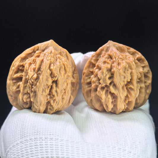 "Peach Heart" Xiayunling Wenwan Walnuts Pair | 41.0mm x 38.0mm | XYL-1406