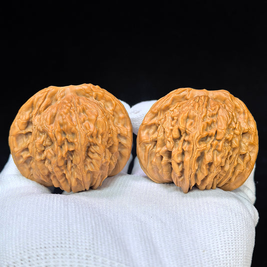 "Four-Tower Lionhead" Sizuelou Lionhead SZL-SY1C5 Low-Profile Wenwan Walnuts Pair | 47.0mm x 44.0mm | SZL-SY1C5