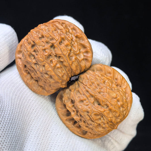 “Blood Qilin” Xue Qilin Wenwan Walnut Pair | Compact 37mm Collector Pair | 37.0mm × 37.0mm | XQL-1102 - ThePatinaProject
