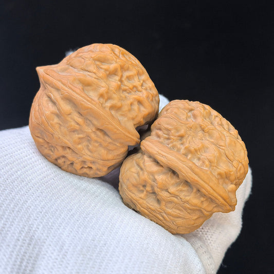 Compact High-Ridge “War Horse” Wenwan Walnut Pair — 32.0mm x 37.0mm | ZM-SY1F0 - ThePatinaProject