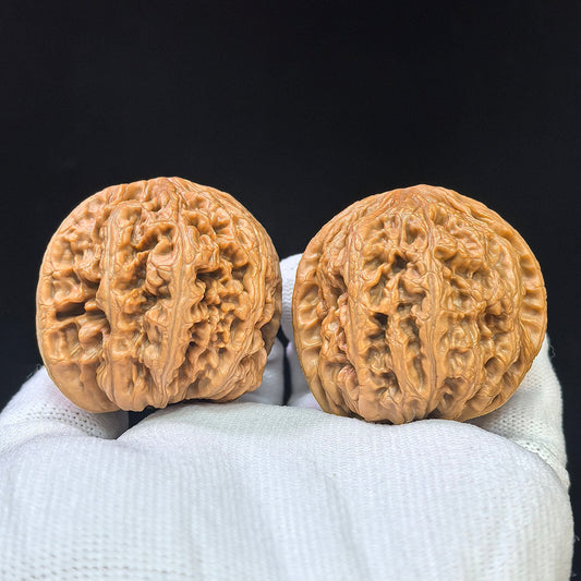 “Da Cu Jin” Broad-Rib Wenwan Walnut Pair | 44.0mm × 42.0mm | DCJ-1101 - ThePatinaProject