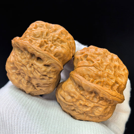 “Gongqiao” Concave-Base Mini Pumpkin Wenwan Walnut Pair | 36.0mm × 41.0mm | BDXNG-17H6 - ThePatinaProject