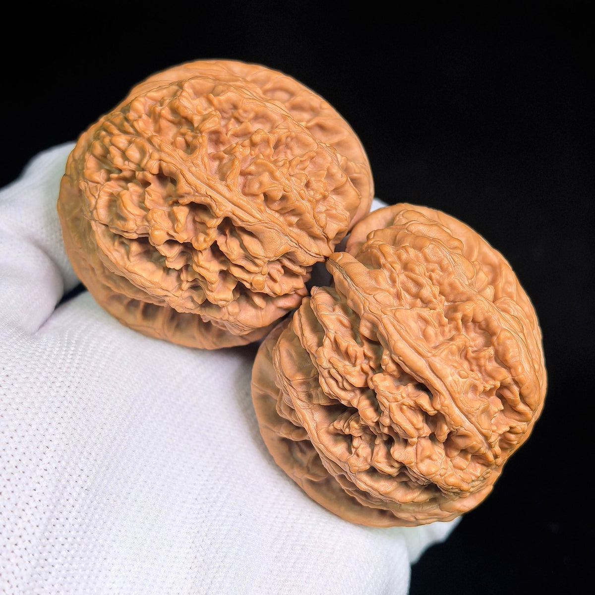Large Dacujin Tiancanjiao Wenwan Walnuts Pair | Bold Coarse Ridge Texture | 51.0mm × 50.0mm | DCJTCJ-CWC6E - ThePatinaProject