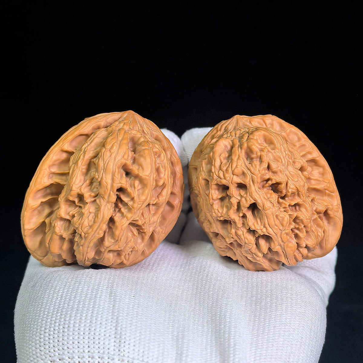 Large Huabei Jiangjunbang Tiancanjiao Wenwan Walnuts Pair | Broad Shoulder Form | 48.0mm × 46.0mm | HBJJB-CWC3E - ThePatinaProject