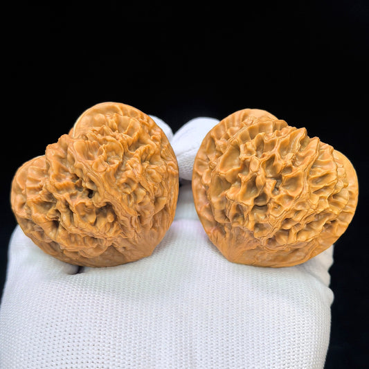 Peach-Heart Emperor Wenwan Walnut Pair — 49.0mm x 47.0mm | S-Grade | SLW-SY1C9 - ThePatinaProject