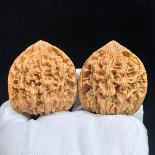 “Qilin Pattern” Qilin Wen Large Deep-Textured Wenwan Walnut Pair | 48.0mm × 44.0mm | QLW-17C9C - ThePatinaProject