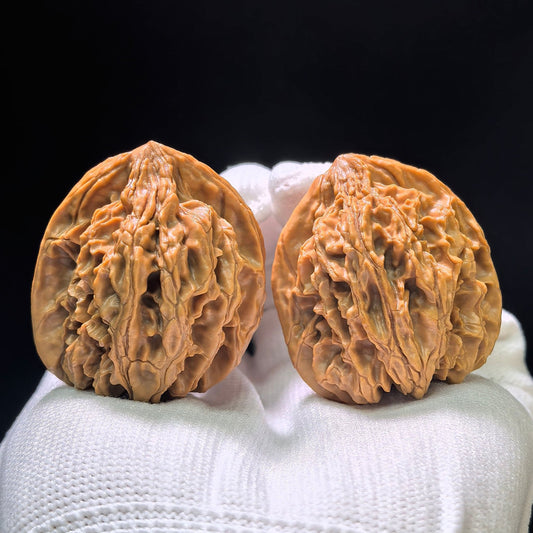 "Sky-Piercing Eight-Rib" Tongtian Ba TTB-1102 Low-Profile Wenwan Walnuts Pair | 35.0mm x 34.0mm | TTB-1102 - ThePatinaProject