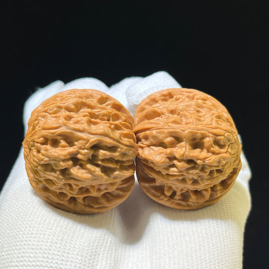 The "Ancient Millstone" (Mo Pan) Choice Miniature Scholar Walnuts | 39.0mm x 38.0mm | Compact Finger-Twirling Format | MP-1106 - ThePatinaProject