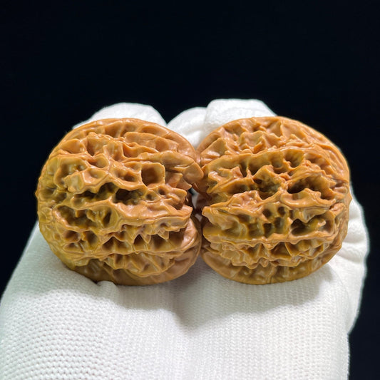 The "Hundred Longevity" Lion Head (Bai Shou Shi Zi Tou) Ergonomic Giant Pair | 41.0mm x 37.0mm | BSSZT-802 - ThePatinaProject