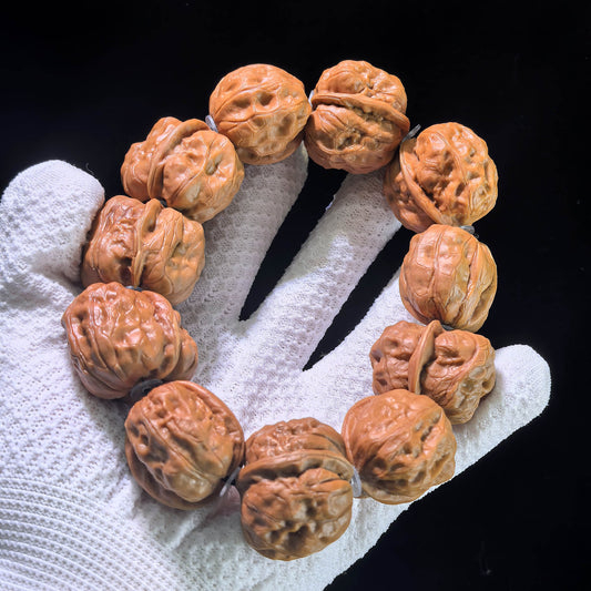 The "Jade Toad" (Yu Chan) 11-Bead Walnut Bracelet | 29.0mm x 34.0mm | YCSC-901 - ThePatinaProject