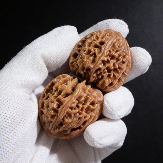 The "Old Tree Red Skin" Nan Jiang Shi Pair | 35.0mm x 35.0mm | NJS-503 - ThePatinaProject