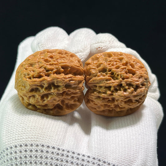 The "Rain Flower Pebble" (Yu Hua Shi) Ji Pin Pair | 34.0mm x 31.0mm | YHS-601 - ThePatinaProject