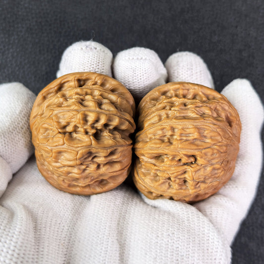 The "White Lion" (Bai Shi Zi) Pair | 39.0mm x 36.0mm | BSJ-1009 - ThePatinaProject