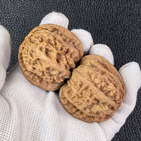 The "White Lion" (Bai Shi Zi) Pair | 40.0mm x 39.0mm | BSJ-405 - ThePatinaProject