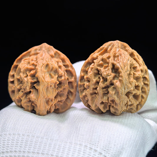 The "Wild Apple Orchard" (Ye Sheng Ping Guo Yuan) Premium Symmetrical Pair | 40.0mm x 41.0mm | Classic Deep-Belly Format | PGY-1405 - ThePatinaProject