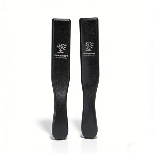 Zen Walnut Patina Brush Set by ThePatinaProject, two professional care tools for cleaning and polishing Wenwan collector items.