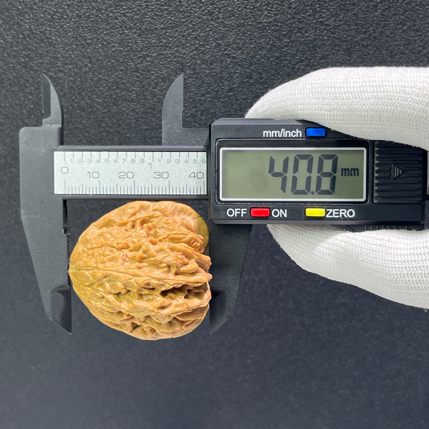 Walnut hand exerciser pair called Blizzard from ThePatinaProject, 41mm x 40mm, textured wooden grip for strength training.