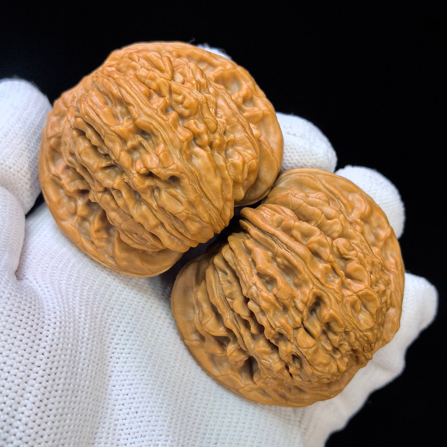 "Four-Tower Lionhead" Sizuelou Lionhead SZL-SY1C5 Low-Profile Wenwan Walnuts Pair | 47.0mm x 44.0mm | SZL-SY1C5
