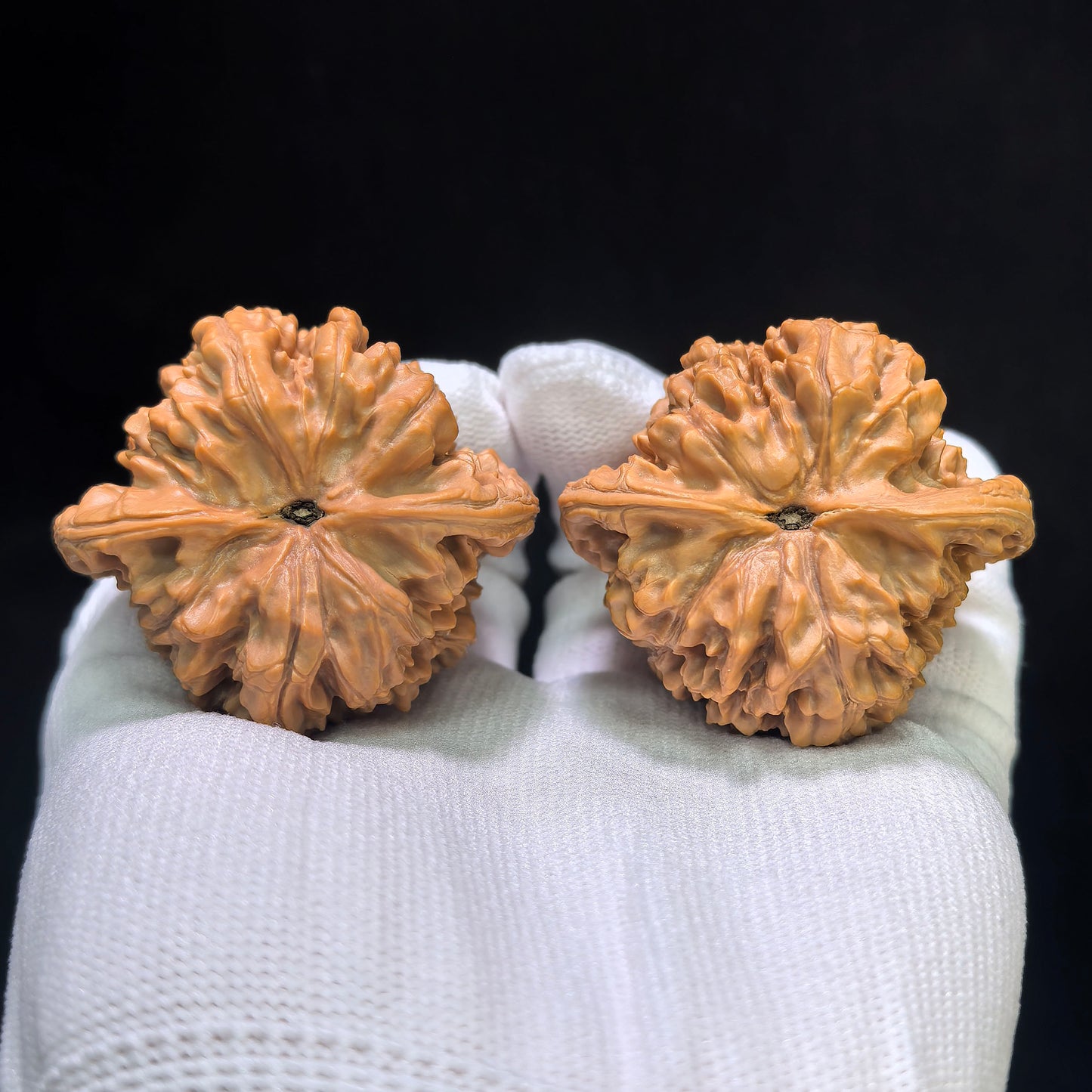 "Kylin-Pattern Peach Heart Concave Base" Qilinwen Taoxin Aodi Wenwan Walnuts (Pair) | 47.0mm x 42.0mm | Stock ID: QLW-1552C