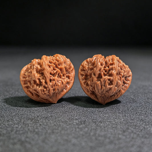 "Triangular Peach Heart Concave Base Palace Lantern" Sanjiao Taoxin Aodi Gongdeng GD-SY1A6 Low-Profile Wenwan Walnuts Pair | 42.0mm x 42.0mm | GD-SY1A6