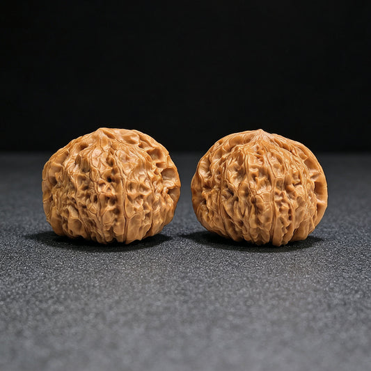 "Concave Base Pumpkin Dun" Aodi Nanguadun BDNGD-17G5 Low-Profile Wenwan Walnuts Pair | 43.0mm x 43.0mm | BDNGD-17G5