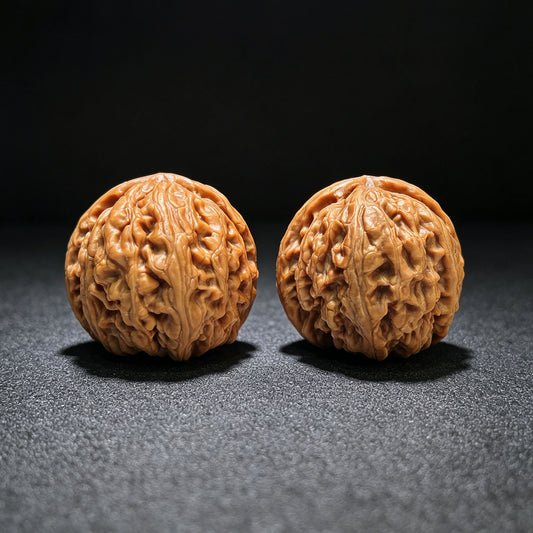"Roter Koi" Hongjinli Wenwan Walnüsse Paar | 40,0 mm x 42,0 mm | HJL-1551C