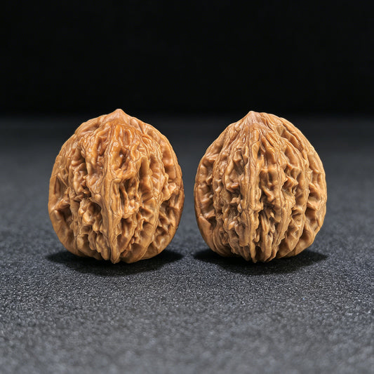 "Wheat Ear Tigerhead" Maisui Hutou MSHT-1403 Low-Profile Wenwan Walnuts Pair | 36.0mm x 35.0mm | MSHT-1403