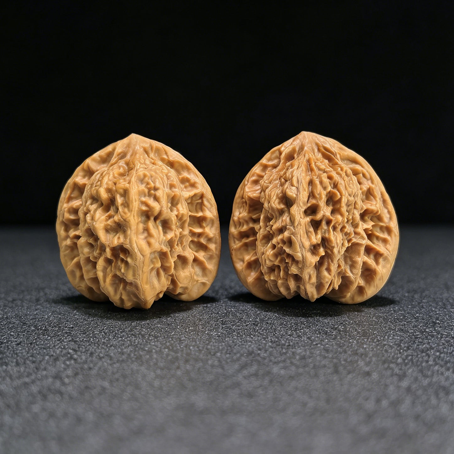 Peach Heart Xialingling (Xia Yun Ling) Scholar Walnuts Pair | 39.0mm x 37.0mm | Compact Ingot Silhouette | Stock ID: XYL-1402