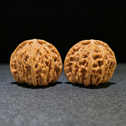 "Four Towers" Sizuolou Lion Head Wenwan Walnuts Pair | 44.0mm x 41.0mm | SZL-1107