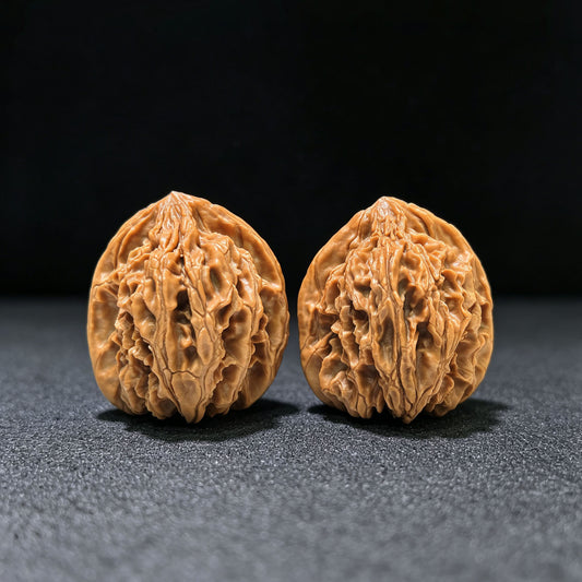 "Sky-Piercing Eight-Rib" Tongtian Ba TTB-1102 Low-Profile Wenwan Walnuts Pair | 35.0mm x 34.0mm | TTB-1102