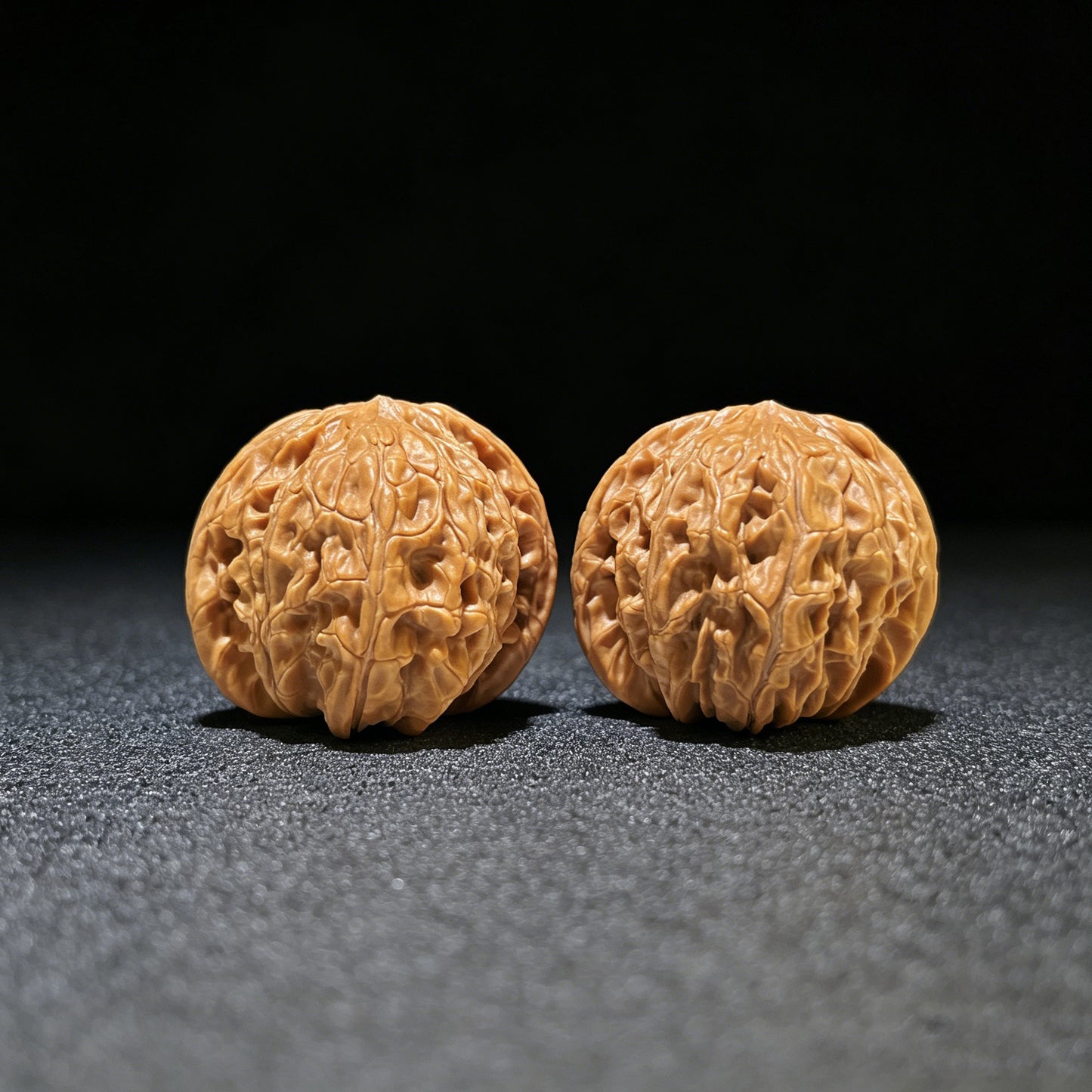 The "Ancient Millstone" (Mo Pan) Choice Miniature Scholar Walnuts | 39.0mm x 38.0mm | Compact Finger-Twirling Format | MP-1106