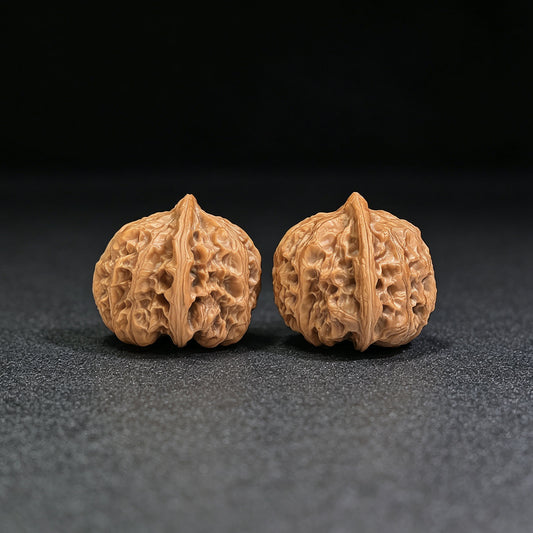 "Taihang Sycee Ingot" Taihang Yuanbao THYB-SY1G6 Hand-Spin Pocket Wenwan Walnuts Pair | 30.0mm x 33.0mm | THYB-SY1G6