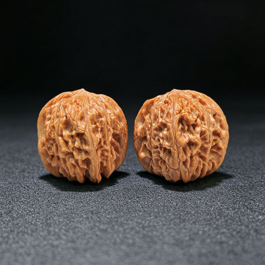 "Tall-Stance Millstone" Gaochun Mopan Classic Heritage Wenwan Walnuts Pair | 37.0mm x 37.0mm | MP-1117