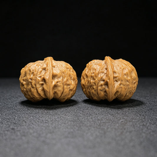 "Flat Pumpkin Dun" Bingxing Nanguadun BJNGD-SY1F4 Low-Profile Wenwan Walnuts Pair | 48.0mm x 44.0mm | BJNGD-SY1F4
