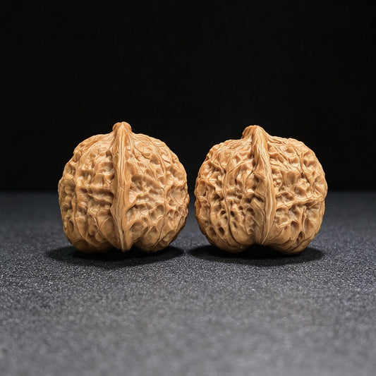 "Pumpkin Dun" Nanguadun NGD-17C7C Low-Profile Wenwan Walnuts Pair | 39.0mm x 43.0mm | NGD-17C7C
