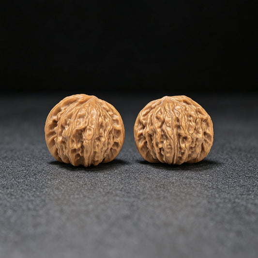 "Yearning Love" (Xiang Si) Scholar Walnuts Pair | 33.0mm x 32.0mm | Miniature Pocket Format (Shou Nian) | Stock ID: XS-SY1C2