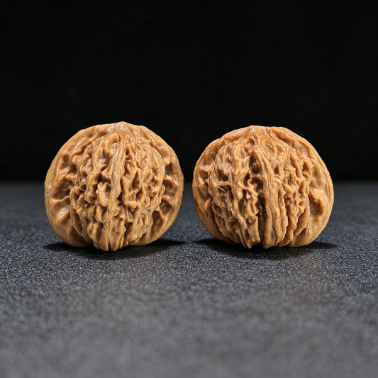 "Four-Tower Pavilion Lionhead" Sizouloutou SZL-1405 Low-Profile Wenwan Walnuts Pair | 41.0mm x 39.0mm | SZL-1405