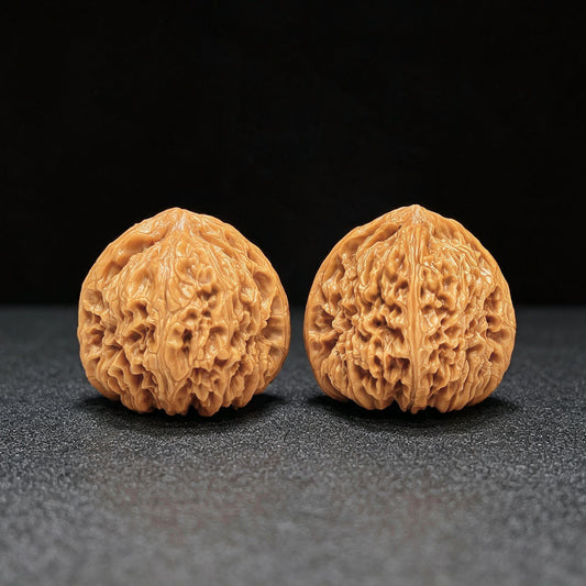 "Triangular Spherical Nanjiangshi" Sanjiao Qiuxing Nanjiangshi Low-Profile Wenwan Walnuts Pair | 39.0mm x 38.0mm | NJS-1510C