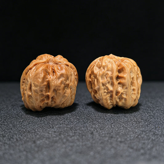 "Toad Head" Hama Tou W-1404 Low-Profile Wenwan Walnuts Pair | 36.0mm x 38.0mm | W-1404