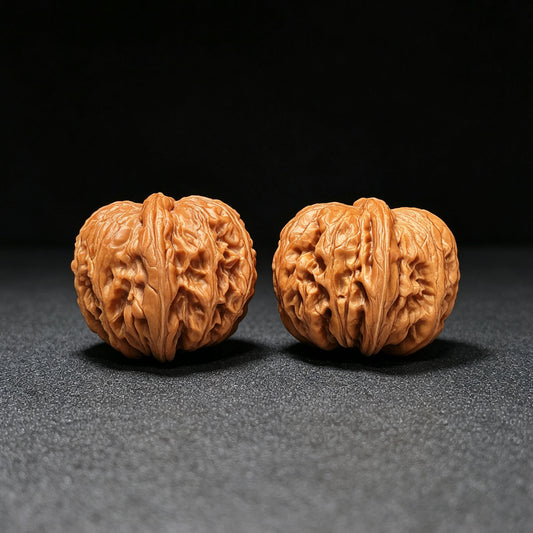 "Pinggu Ingot" Pinggu Yuanbao PGYB-1501C Low-Profile Wenwan Walnuts Pair | 37.0mm x 40.0mm | PGYB-1501C