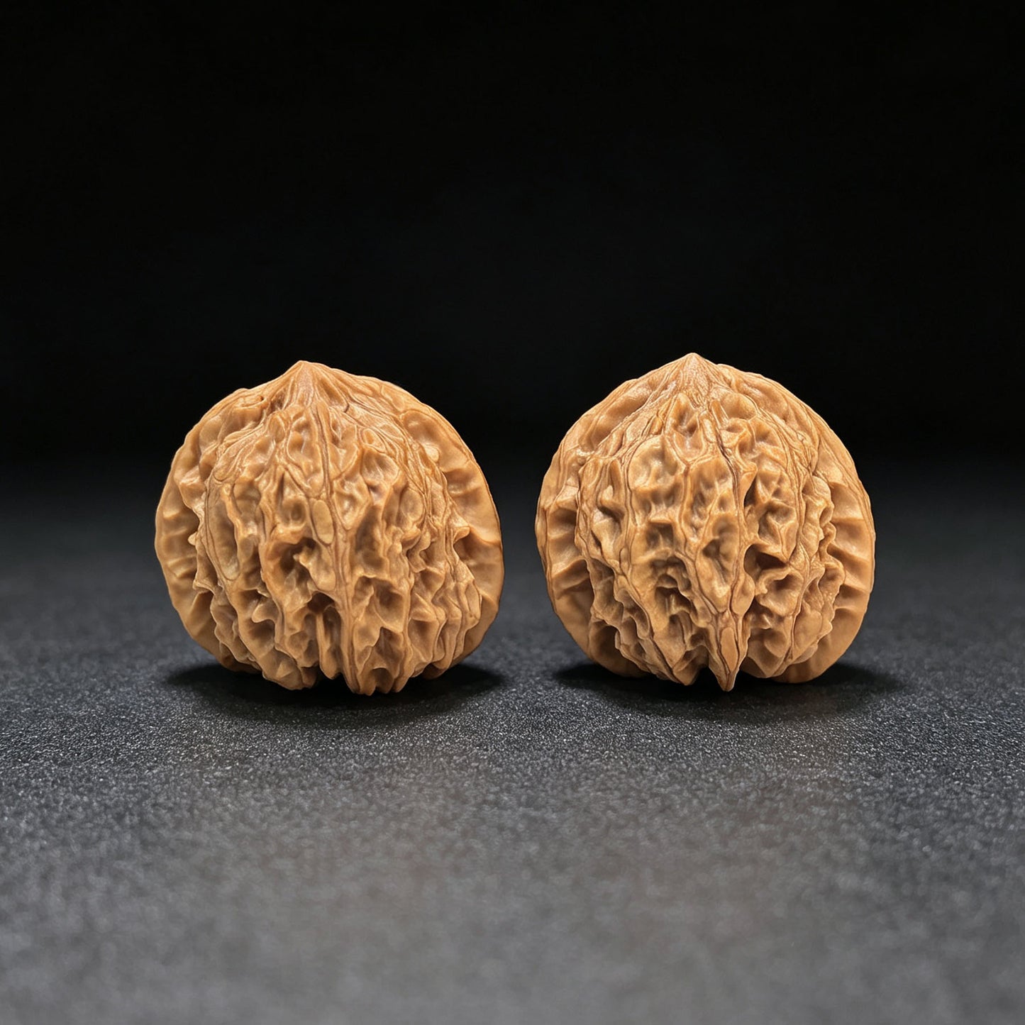 "Timber Wolf" (Xiao Ye Lang) Scholar Walnuts Pair | 36.0mm x 34.0mm | Compact Low-Profile Stance | Stock ID: YL-SY1B2